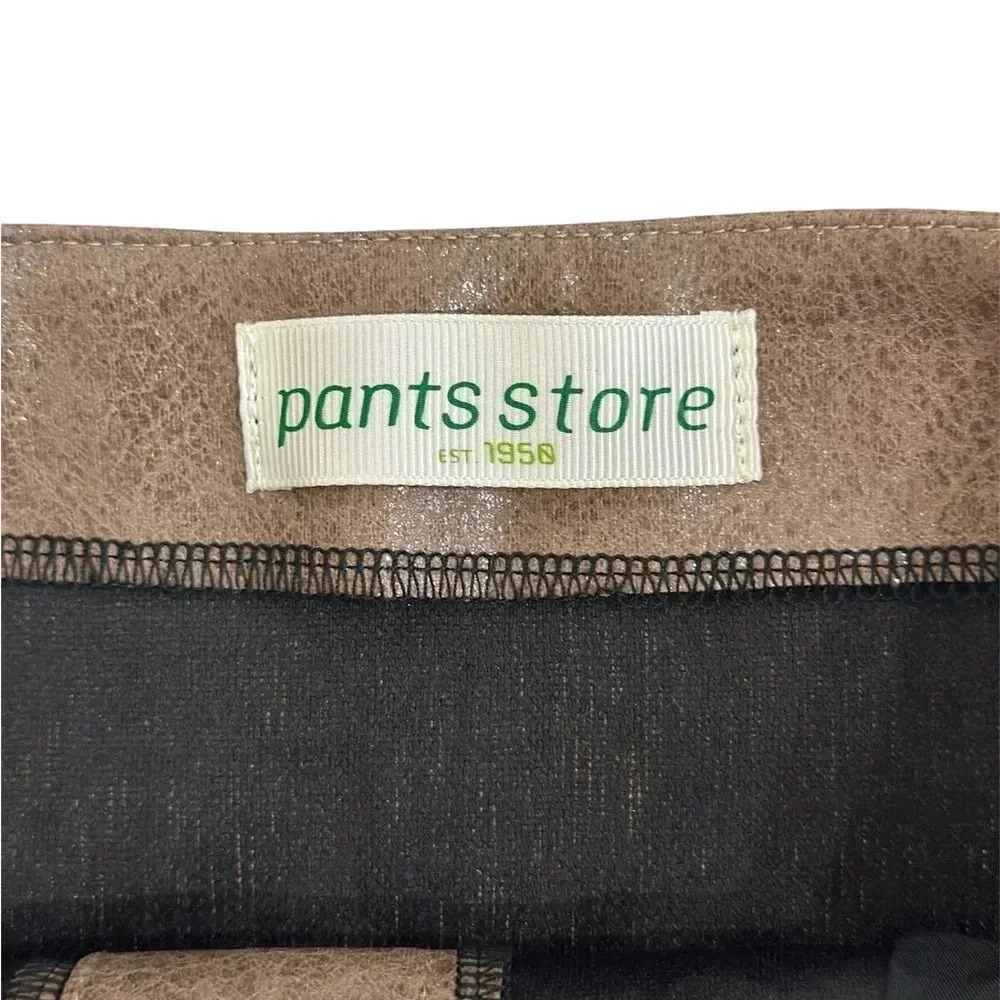 Pants Store Faux Leather snap Button Up Mini Skirt Brown Size Small - Picture 6 of 8